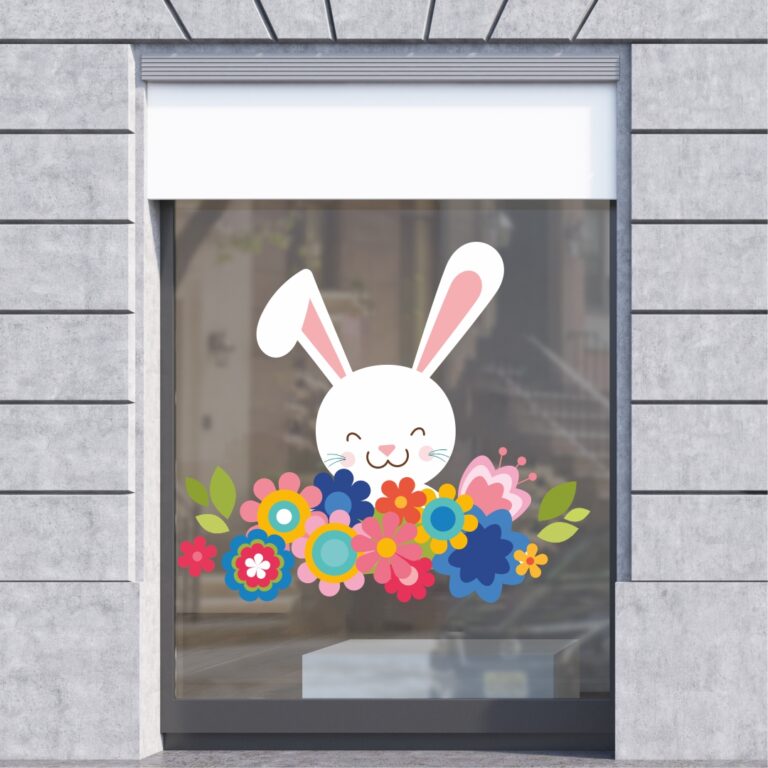 Πασχαλινή Βιτρίνα Hare With Flowers