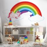 Αυτοκόλλητο Τοίχου Rainbow Unicorn
