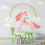 Αυτοκόλλητο Τοίχου Unicorn Rainbow