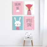 Τετράπτυχος Πίνακας Σε Καμβά Dream Big Little Star
