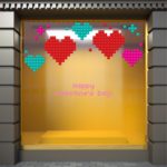 Αυτοκόλλητο Αγίου Βαλεντίνου Tetris Hearts