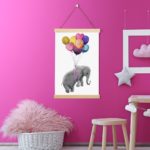 Wall Poster Elephant With Balloons