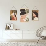 Τρίπτυχο Poster Μαγνητική Κορνίζα Women Illustration
