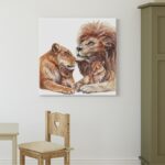 Πίνακας Σε Καμβά Lion's Family