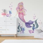 Αυτοκόλλητο Τοίχου Pink Mermaid