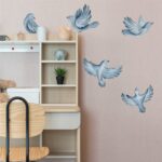 Αυτοκόλλητα Σετ Μπλε Πουλιά