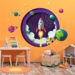 Αυτοκόλλητο Τοίχου Rocket Space
