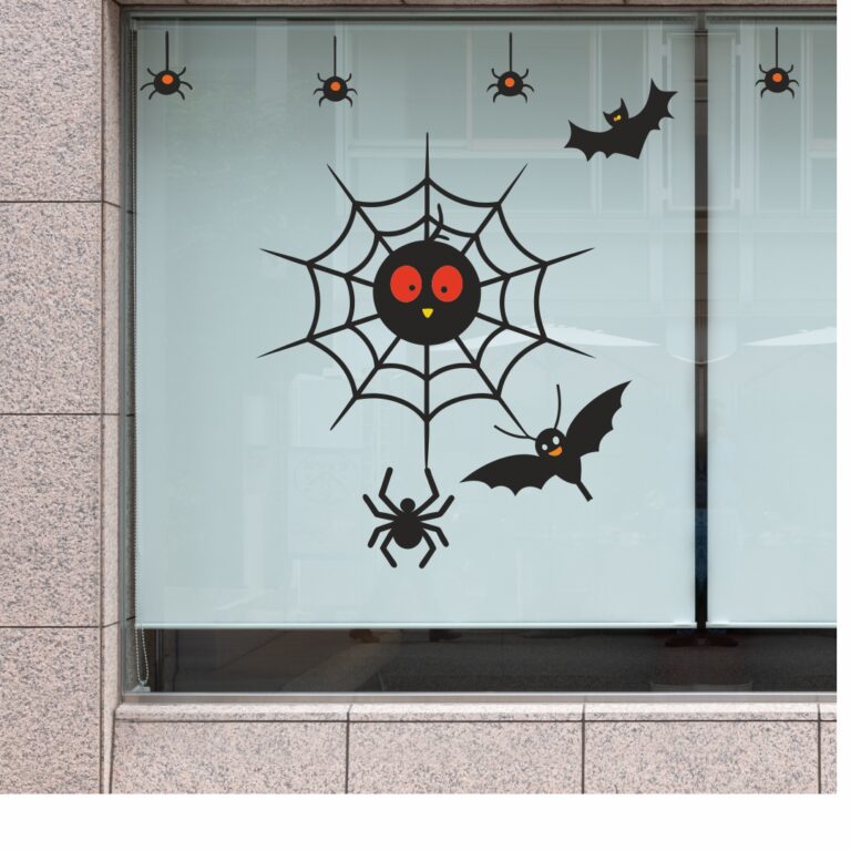 Halloween Βιτρίνα Αράχνες Και Νυχτερίδες
