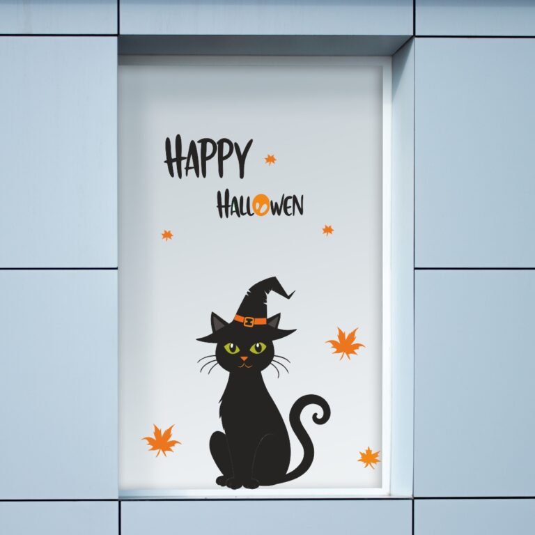 Halloween Βιτρίνα Μαύρη Γάτα