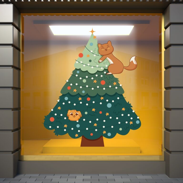 Χριστουγεννιάτικη Βιτρίνα Cats Tree