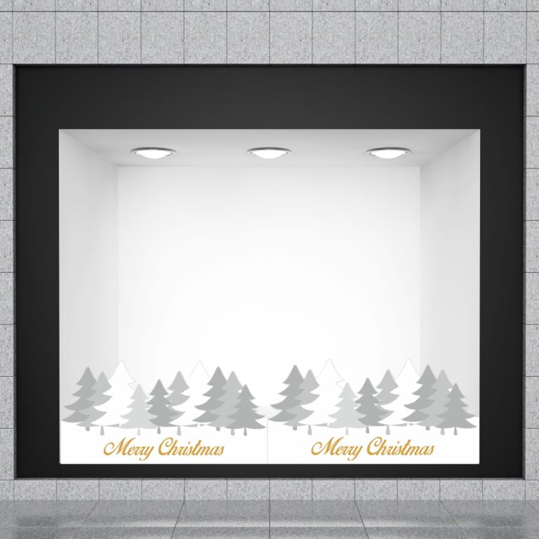 Χριστουγεννιάτικη Βιτρίνα Χιονισμένα Δέντρα