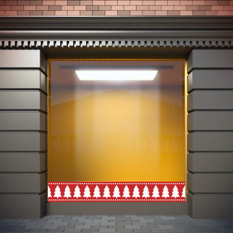 Χριστουγεννιάτικη Μπορντούρα Δεντράκια Σε Κόκκινο Φόντο