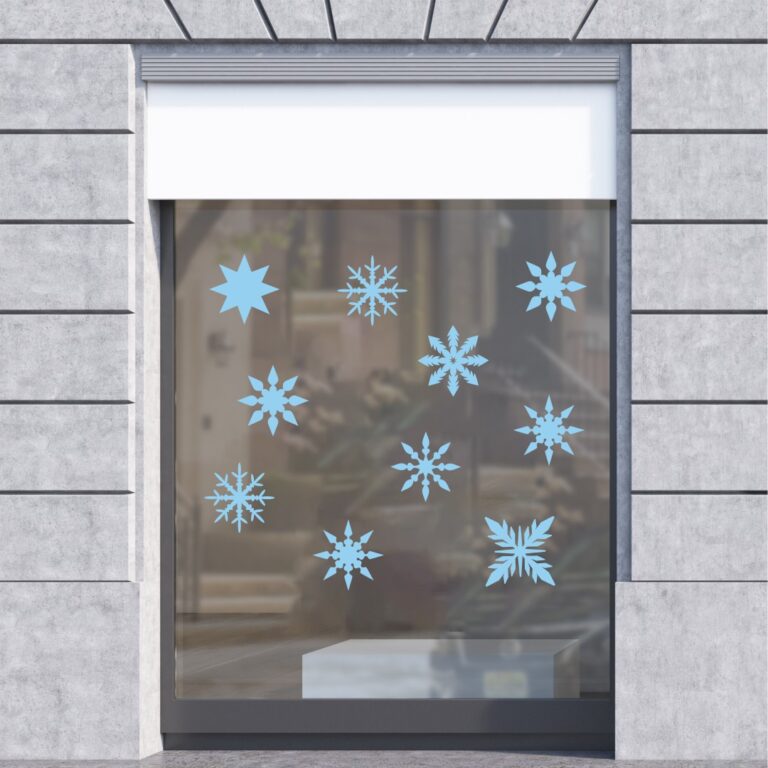 Χριστουγεννιάτικη Βιτρίνα Blue Snowflakes