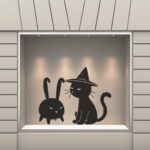 Halloween Βιτρίνα Η Μαύρη Γάτα Και Το Κουνέλι