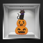 Halloween Βιτρίνα The Cat With The Pumpkin