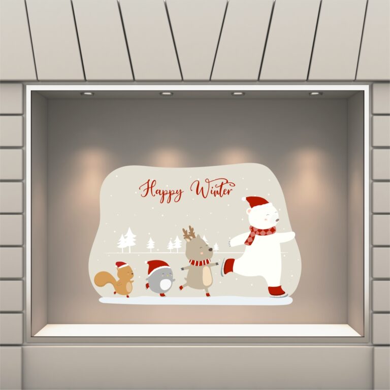 Χριστουγεννιάτικη Βιτρίνα Happy Winter